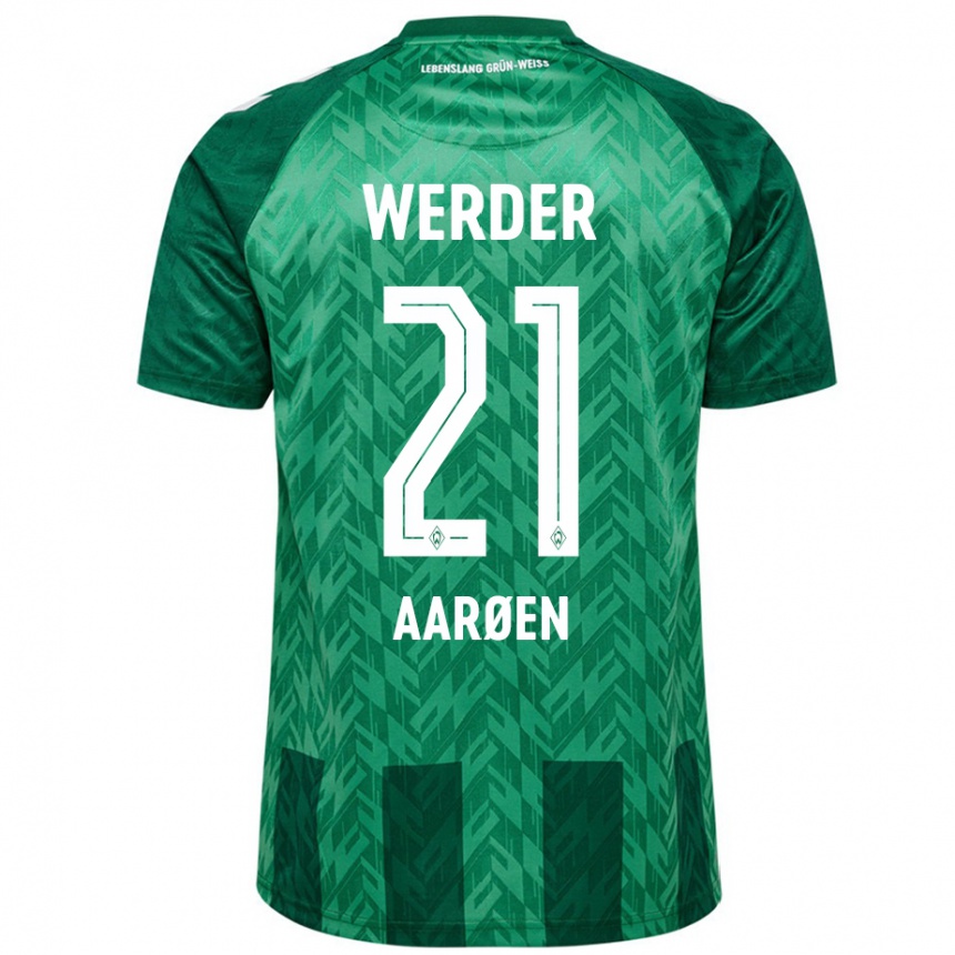 Kids Football Isak Hansen-Aaröen #21 Green Home Jersey 2024/25 T-Shirt Nz