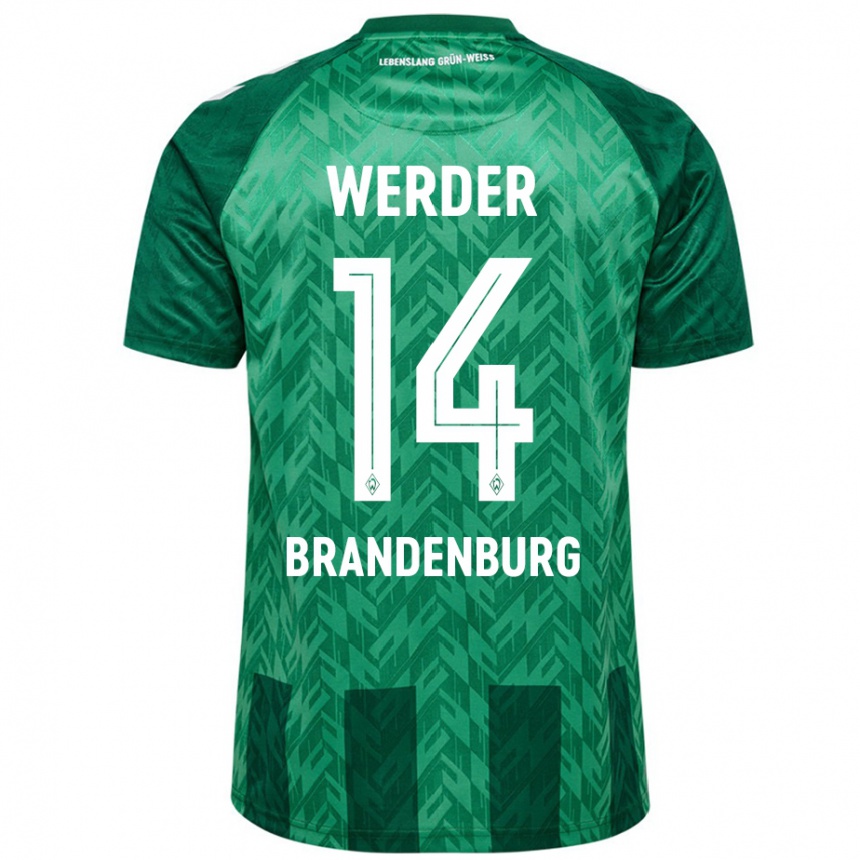 Kids Football Michaela Brandenburg #14 Green Home Jersey 2024/25 T-Shirt Nz