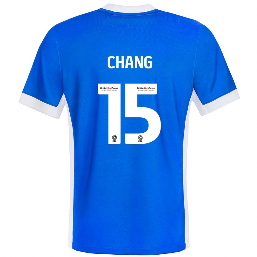 Kids Football Alfie Chang #15 Blue White Home Jersey 2024/25 T-Shirt Nz