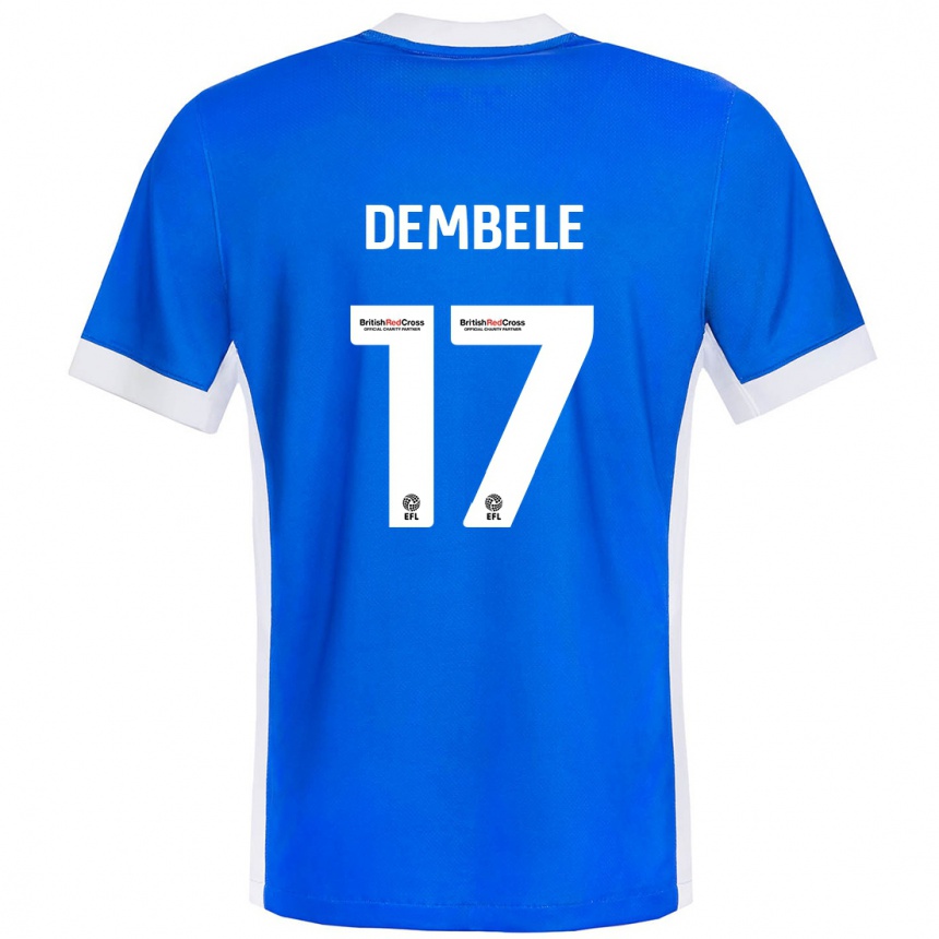 Kids Football Siriki Dembélé #17 Blue White Home Jersey 2024/25 T-Shirt Nz