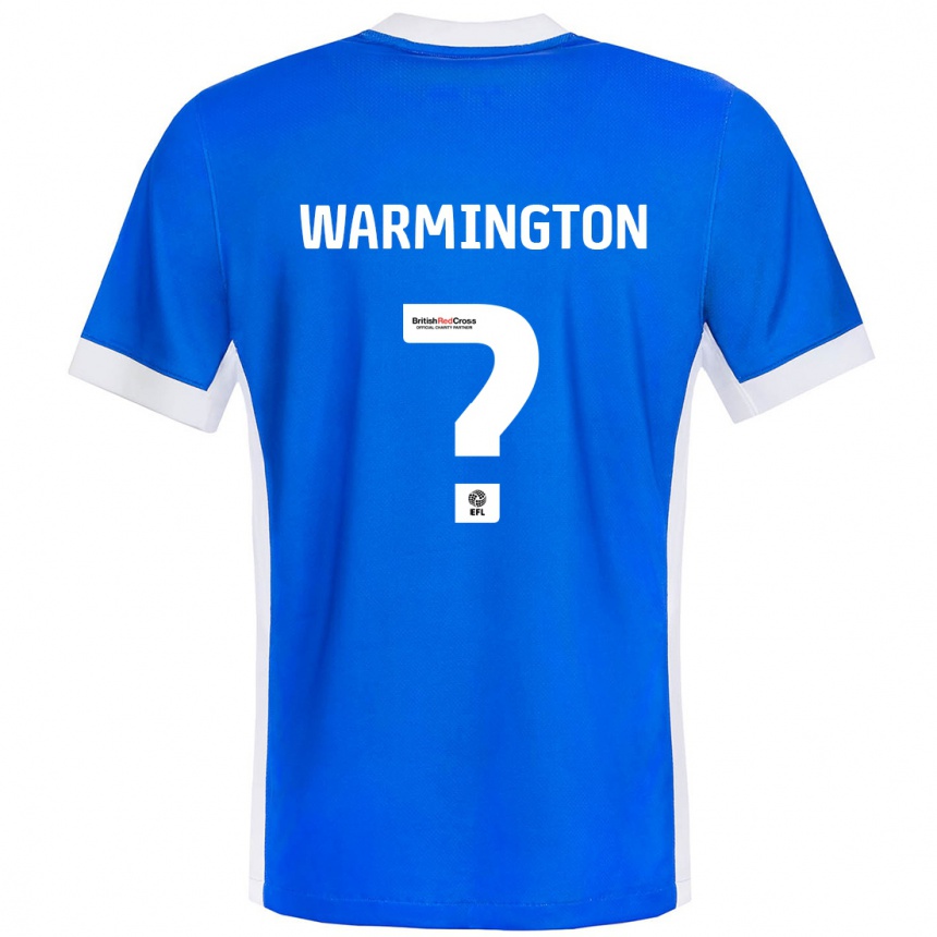 Kids Football Tyrese Warmington #0 Blue White Home Jersey 2024/25 T-Shirt Nz