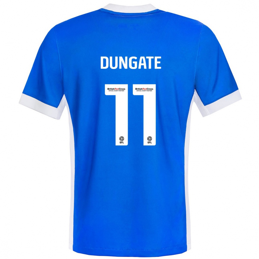 Kids Football Katie Dungate #11 Blue White Home Jersey 2024/25 T-Shirt Nz