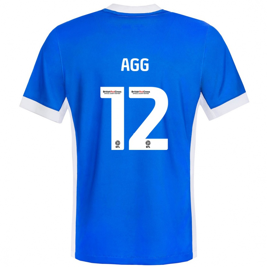 Kids Football Lily Agg #12 Blue White Home Jersey 2024/25 T-Shirt Nz