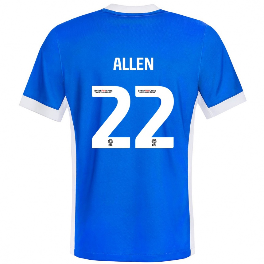 Kids Football Remi Allen #22 Blue White Home Jersey 2024/25 T-Shirt Nz