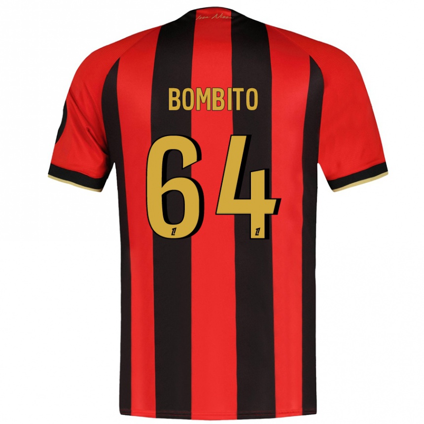 Kids Football Moïse Bombito #64 Red Black Home Jersey 2024/25 T-Shirt Nz