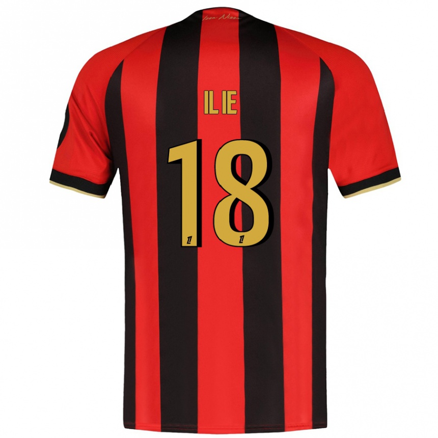 Kids Football Rareș Ilie #18 Red Black Home Jersey 2024/25 T-Shirt Nz