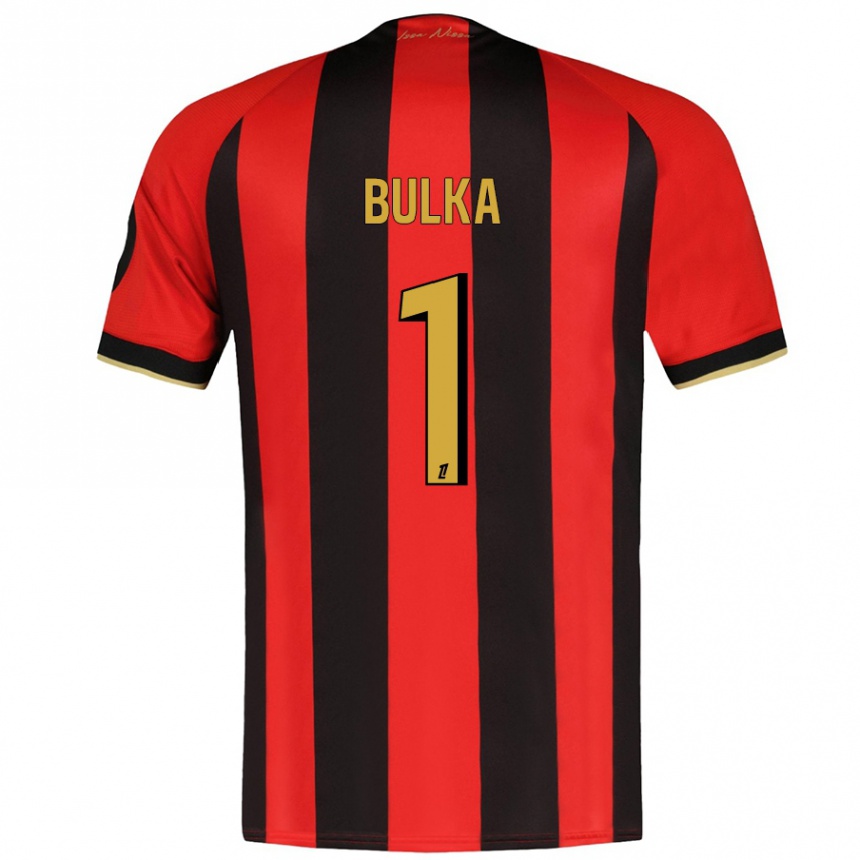 Kids Football Marcin Bulka #1 Red Black Home Jersey 2024/25 T-Shirt Nz