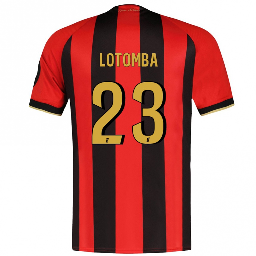 Kids Football Jordan Lotomba #23 Red Black Home Jersey 2024/25 T-Shirt Nz