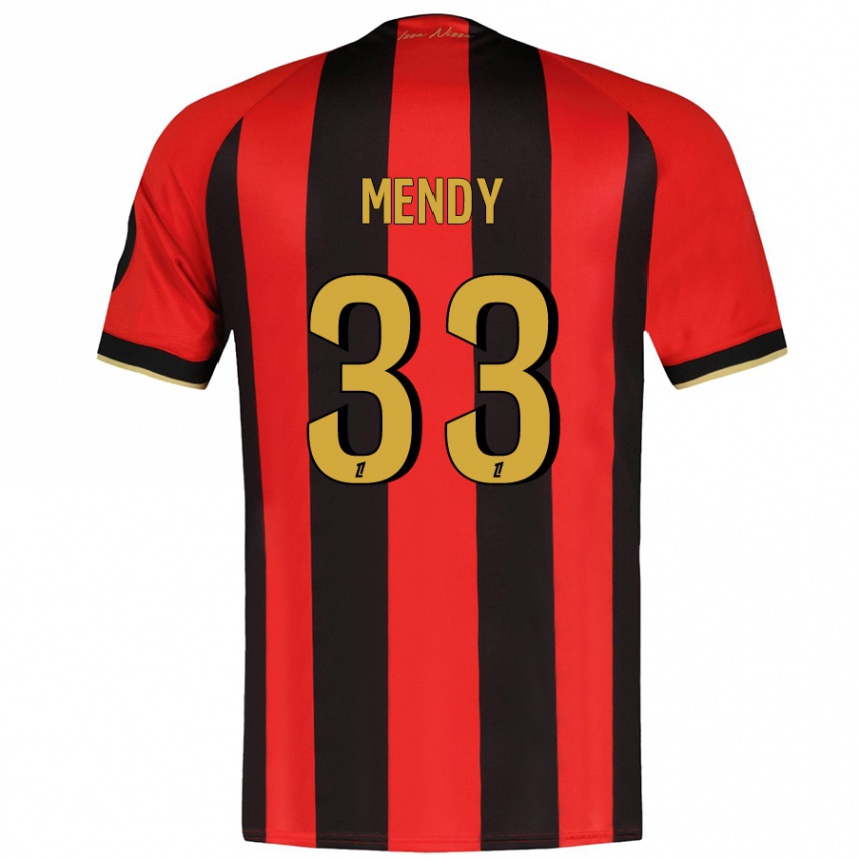 Kids Football Antoine Mendy #33 Red Black Home Jersey 2024/25 T-Shirt Nz