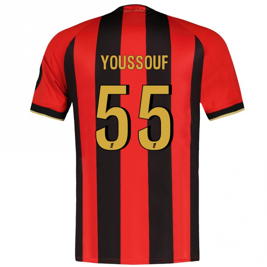 Kids Football Youssouf Ndayishimiye #55 Red Black Home Jersey 2024/25 T-Shirt Nz