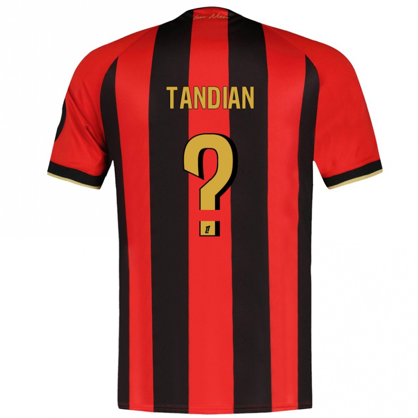 Kids Football Elage Tandian #0 Red Black Home Jersey 2024/25 T-Shirt Nz