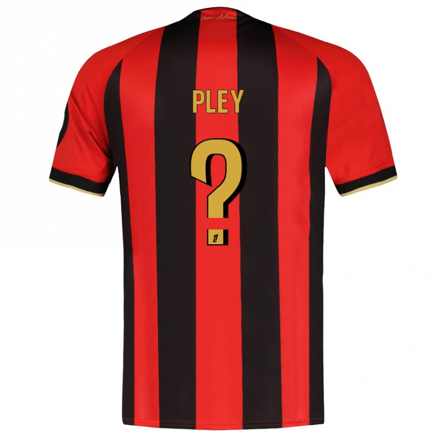 Kids Football Lenny Pley #0 Red Black Home Jersey 2024/25 T-Shirt Nz