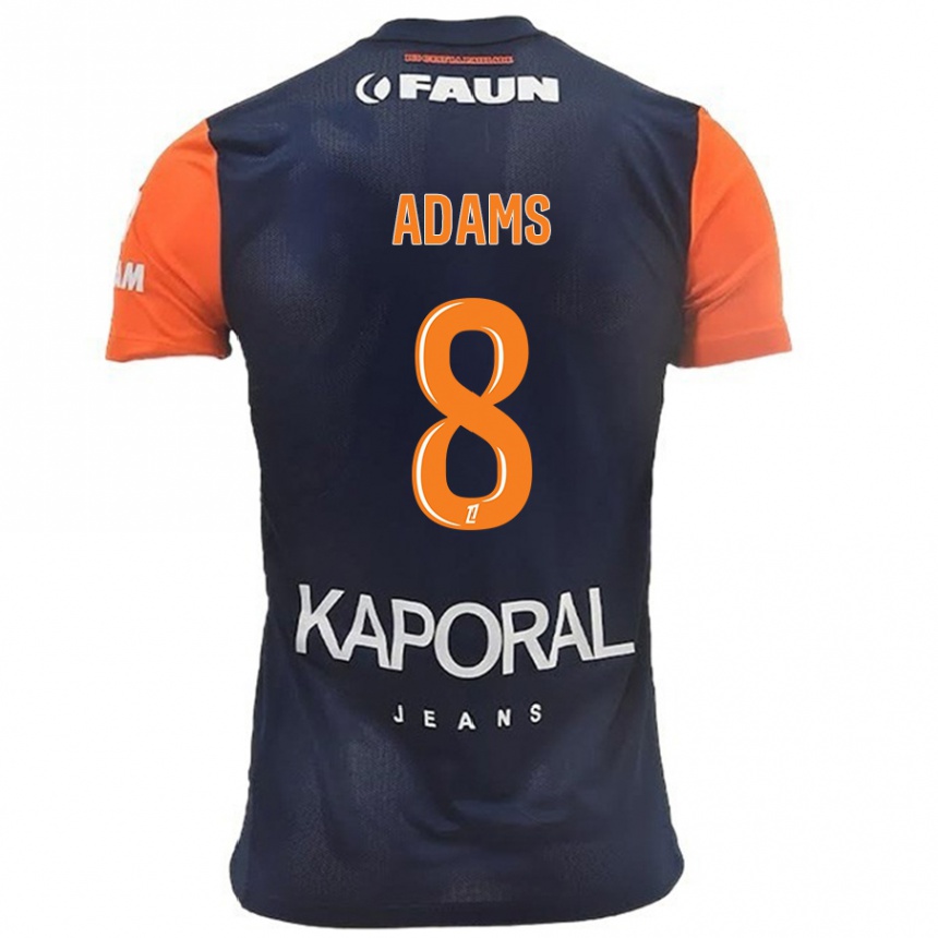 Kids Football Akor Adams #8 Navy Blue Orange Home Jersey 2024/25 T-Shirt Nz