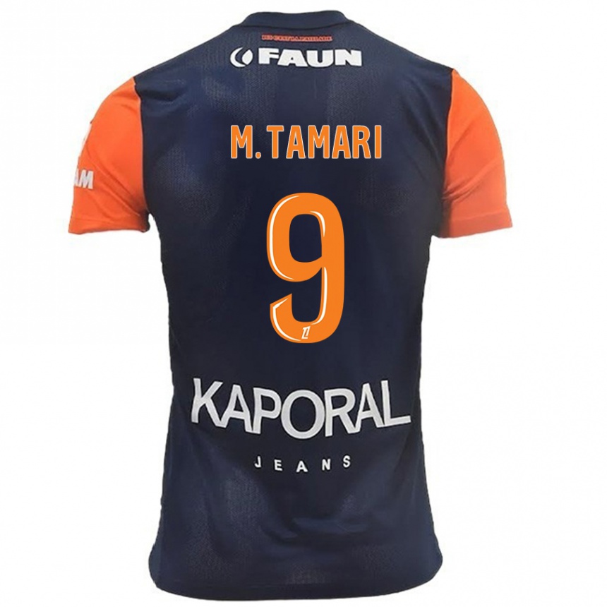 Kids Football Mousa Tamari #9 Navy Blue Orange Home Jersey 2024/25 T-Shirt Nz