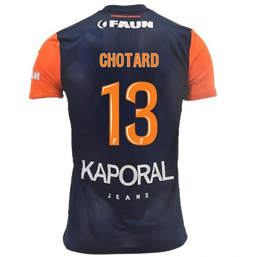 Kids Football Joris Chotard #13 Navy Blue Orange Home Jersey 2024/25 T-Shirt Nz