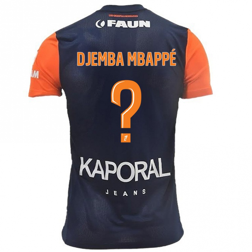 Kids Football Yvan Djemba Mbappé #0 Navy Blue Orange Home Jersey 2024/25 T-Shirt Nz