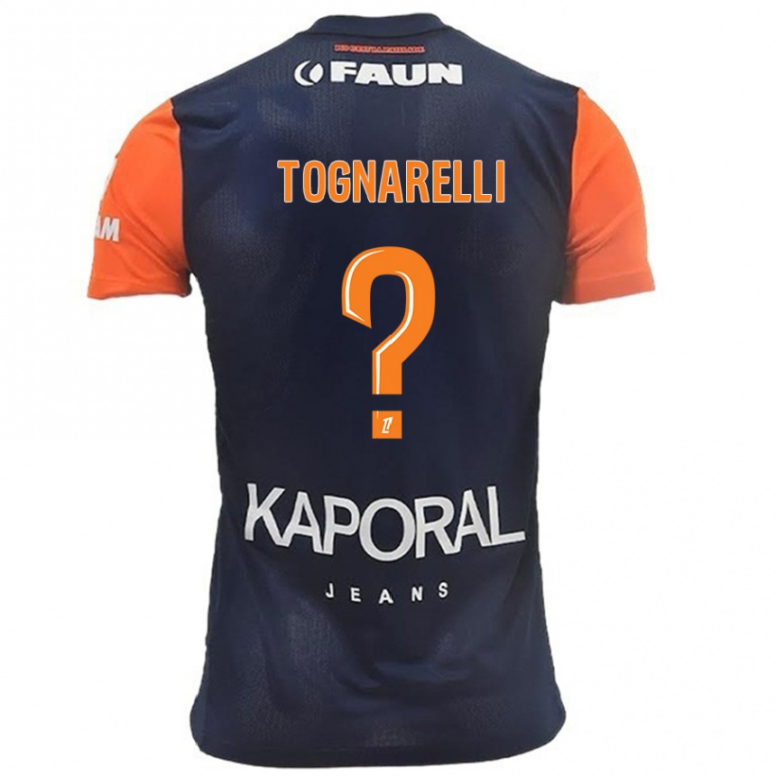 Kids Football Angelo Tognarelli #0 Navy Blue Orange Home Jersey 2024/25 T-Shirt Nz