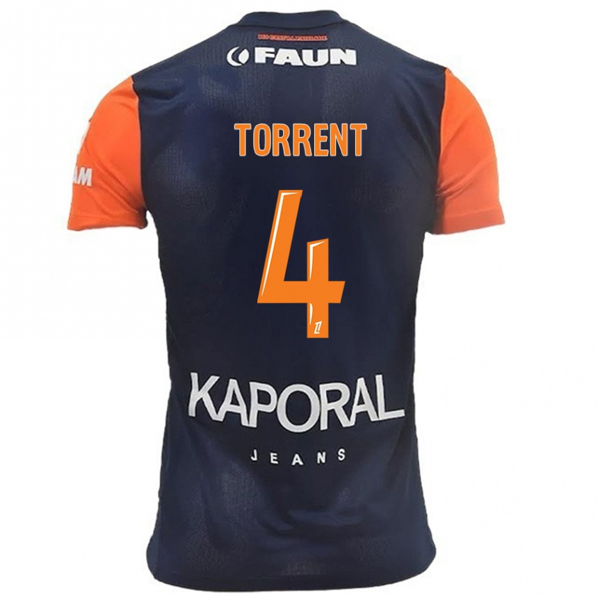 Kids Football Marion Torrent #4 Navy Blue Orange Home Jersey 2024/25 T-Shirt Nz