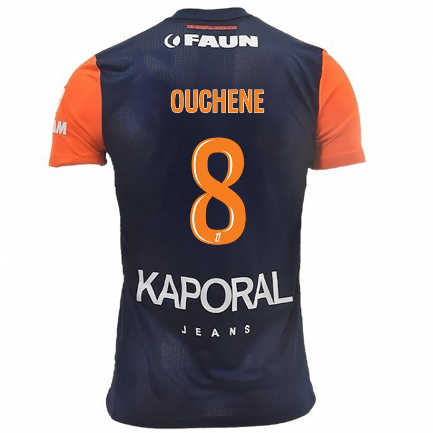 Kids Football Sonia Ouchène #8 Navy Blue Orange Home Jersey 2024/25 T-Shirt Nz