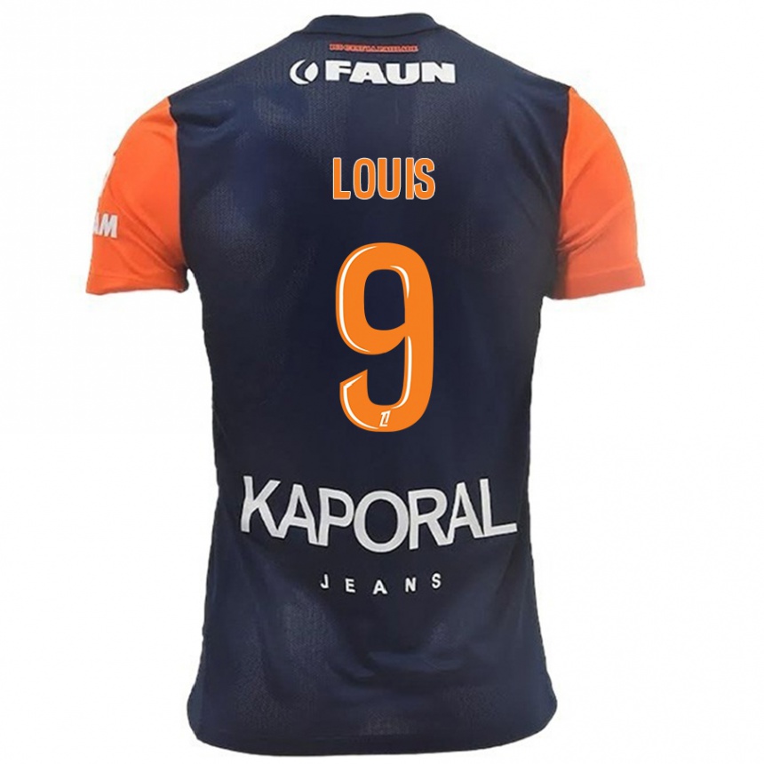 Kids Football Kethna Louis #9 Navy Blue Orange Home Jersey 2024/25 T-Shirt Nz