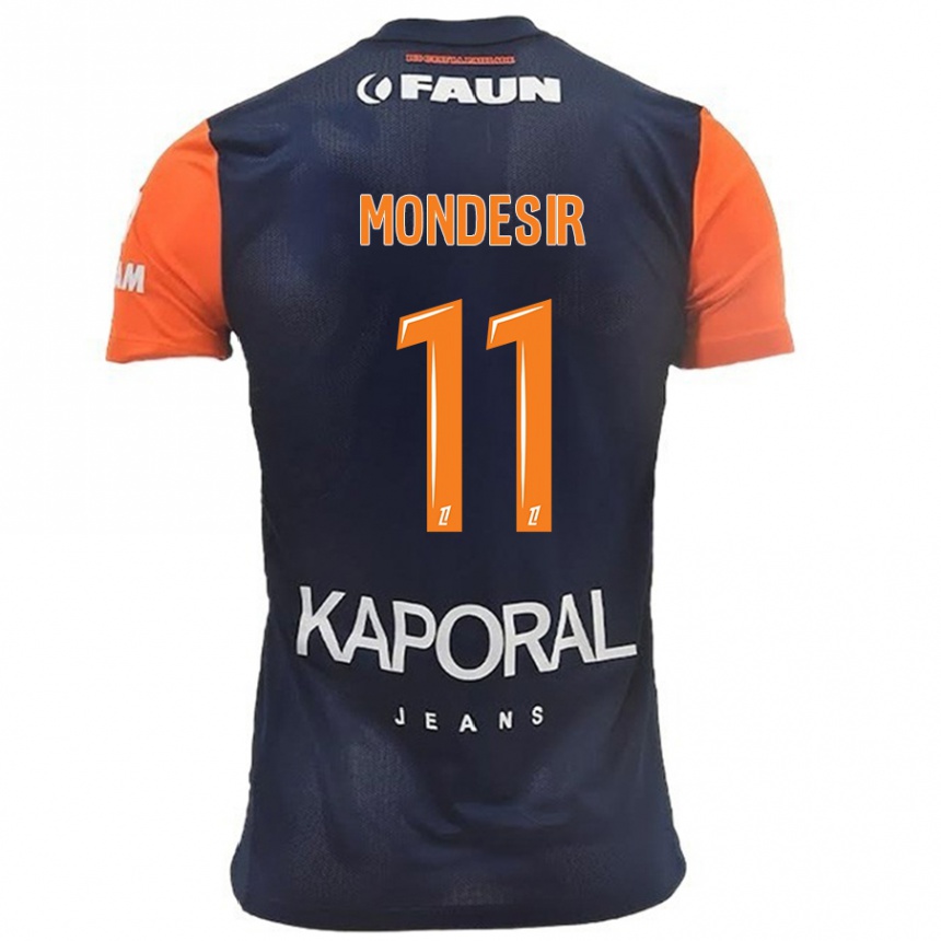 Kids Football Nérilia Mondésir #11 Navy Blue Orange Home Jersey 2024/25 T-Shirt Nz