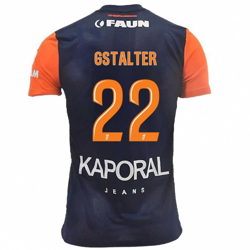 Kids Football Lola Gstalter #22 Navy Blue Orange Home Jersey 2024/25 T-Shirt Nz