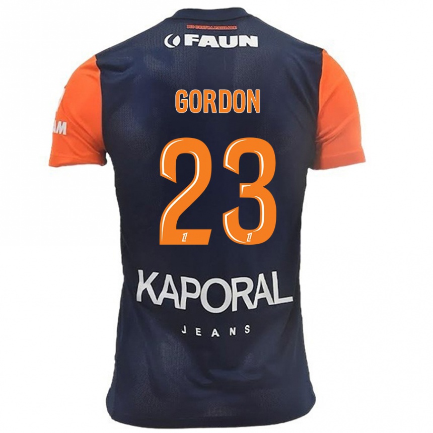 Kids Football Sh'nia Gordon #23 Navy Blue Orange Home Jersey 2024/25 T-Shirt Nz