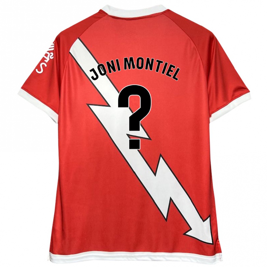 Kids Football Joni Montiel #0 White Red Home Jersey 2024/25 T-Shirt Nz