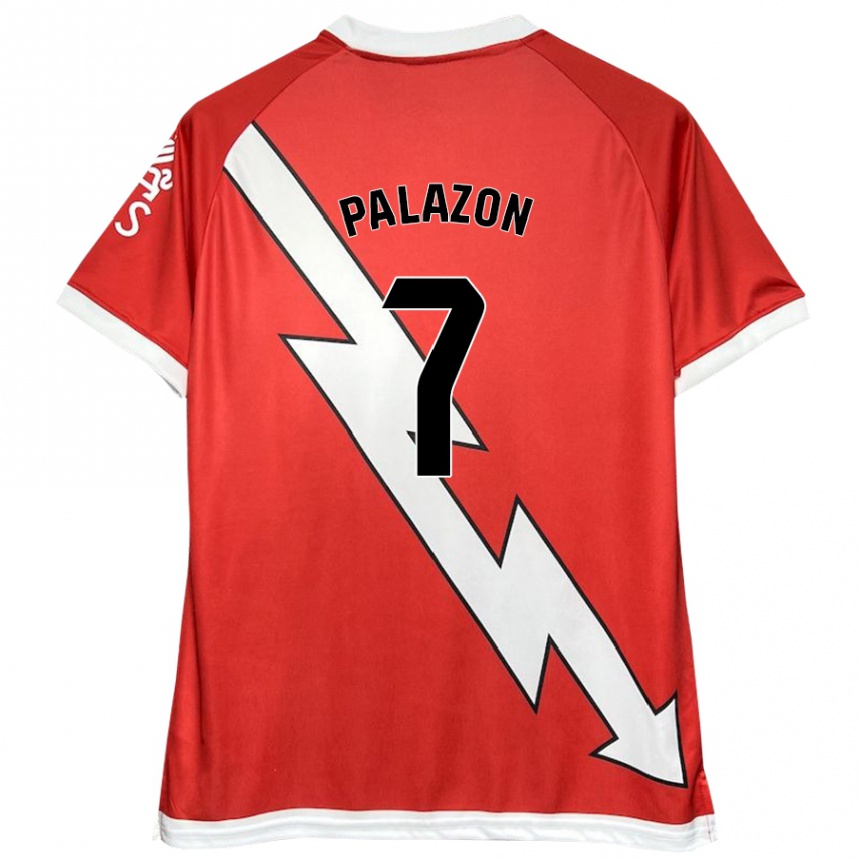 Kids Football Isi Palazón #7 White Red Home Jersey 2024/25 T-Shirt Nz