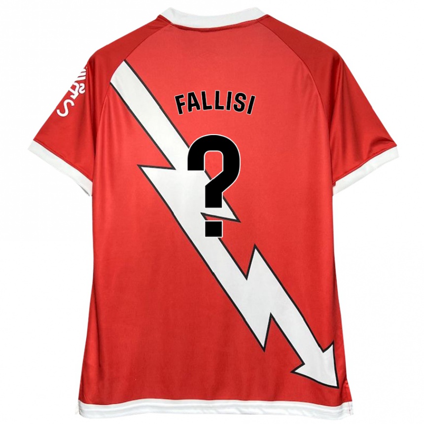 Kids Football Alessandro Fallisi #0 White Red Home Jersey 2024/25 T-Shirt Nz