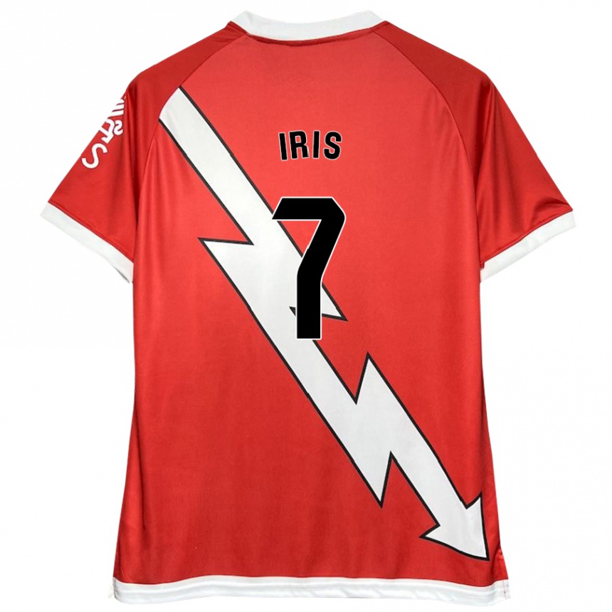 Kids Football Iris Ponciano Del Rio #7 White Red Home Jersey 2024/25 T-Shirt Nz