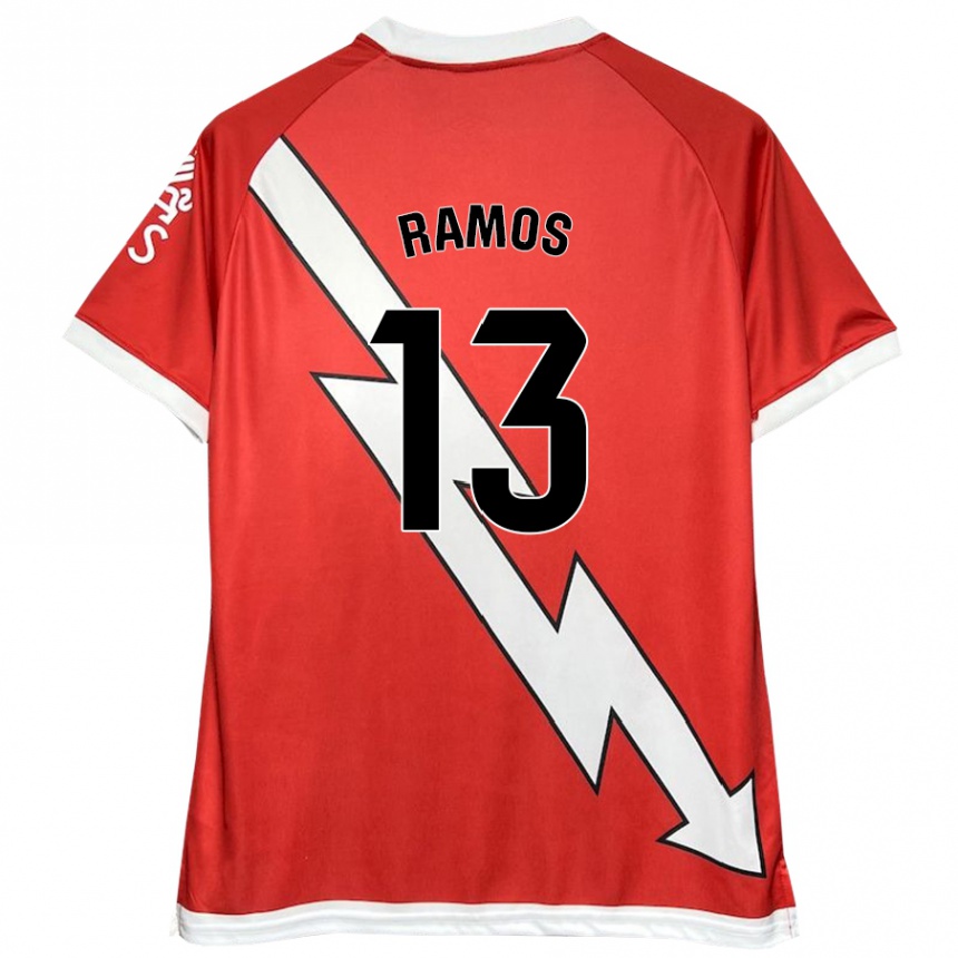 Kids Football Mario Ramos #13 White Red Home Jersey 2024/25 T-Shirt Nz