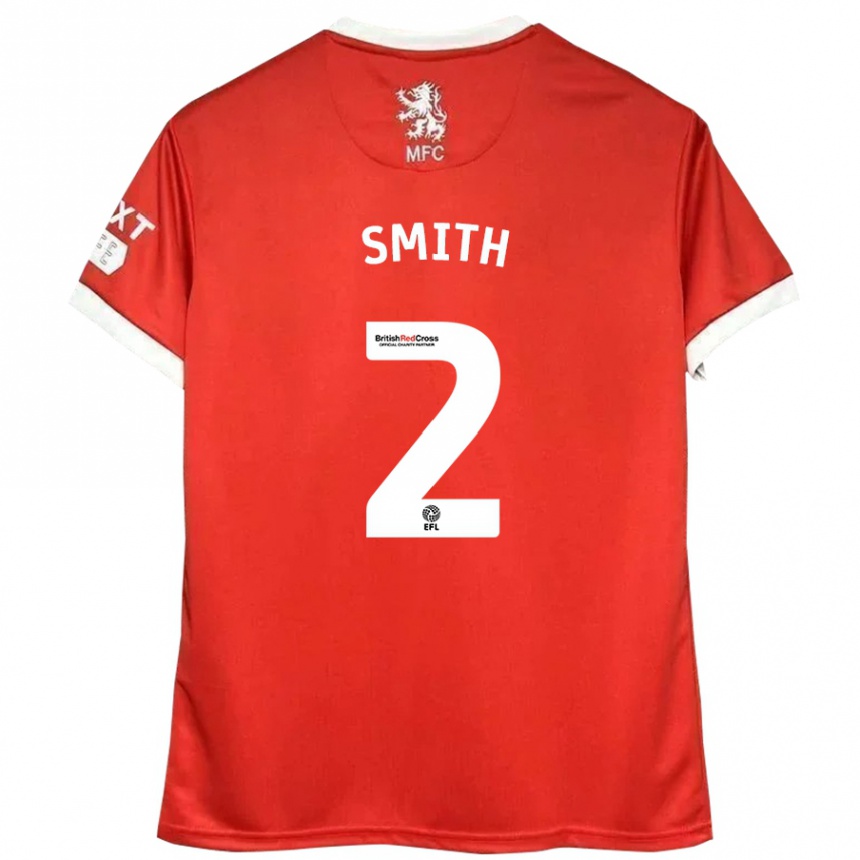 Kids Football Tommy Smith #2 Red White Home Jersey 2024/25 T-Shirt Nz