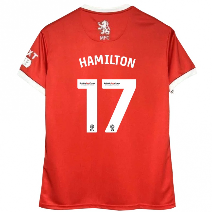 Kids Football Micah Hamilton #17 Red White Home Jersey 2024/25 T-Shirt Nz