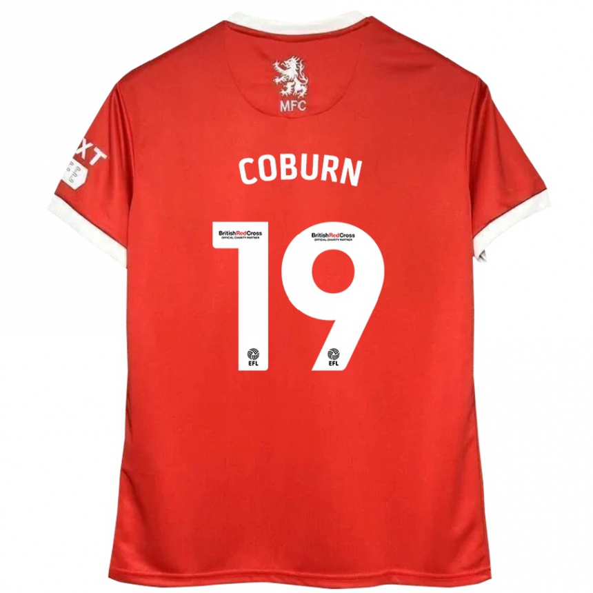 Kids Football Josh Coburn #19 Red White Home Jersey 2024/25 T-Shirt Nz