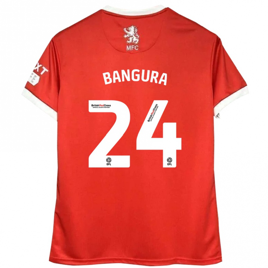 Kids Football Alex Bangura #24 Red White Home Jersey 2024/25 T-Shirt Nz