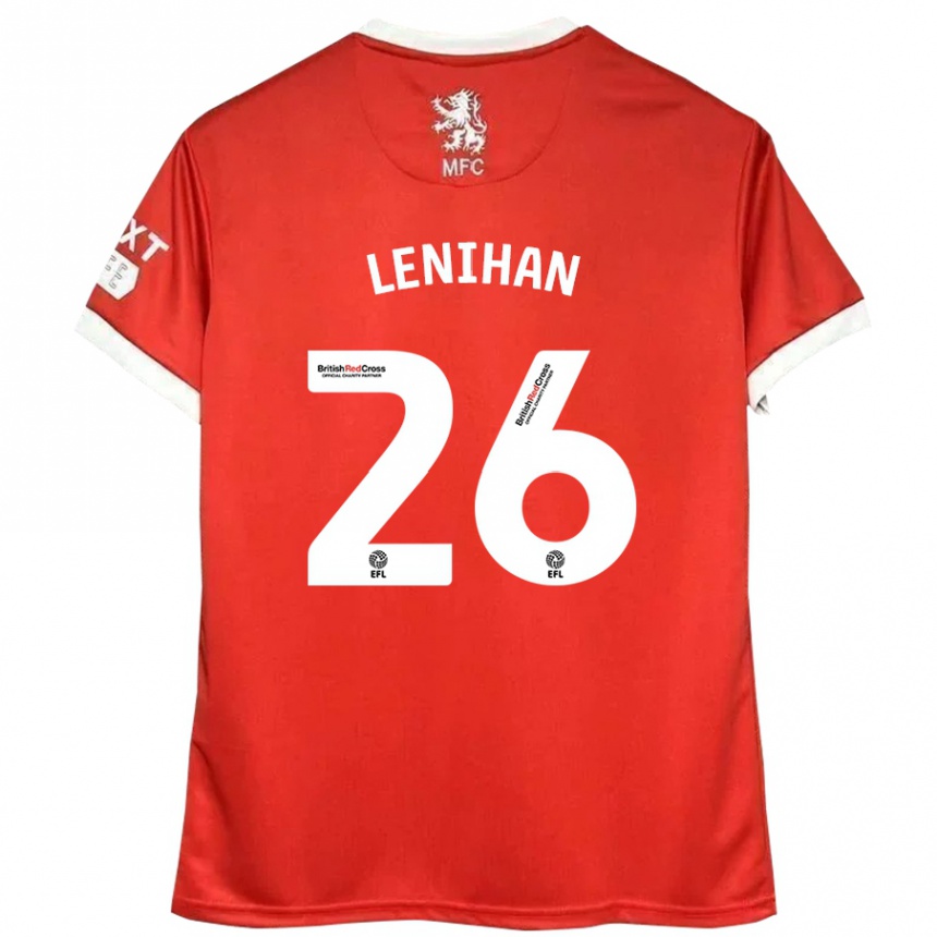 Kids Football Darragh Lenihan #26 Red White Home Jersey 2024/25 T-Shirt Nz