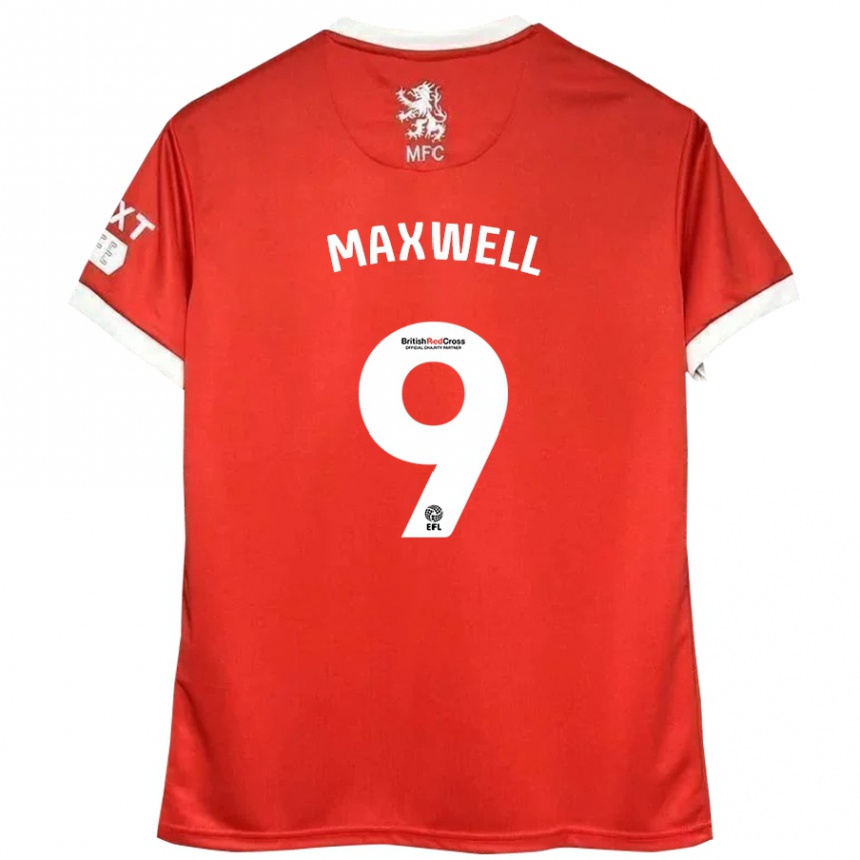 Kids Football Armani Maxwell #9 Red White Home Jersey 2024/25 T-Shirt Nz