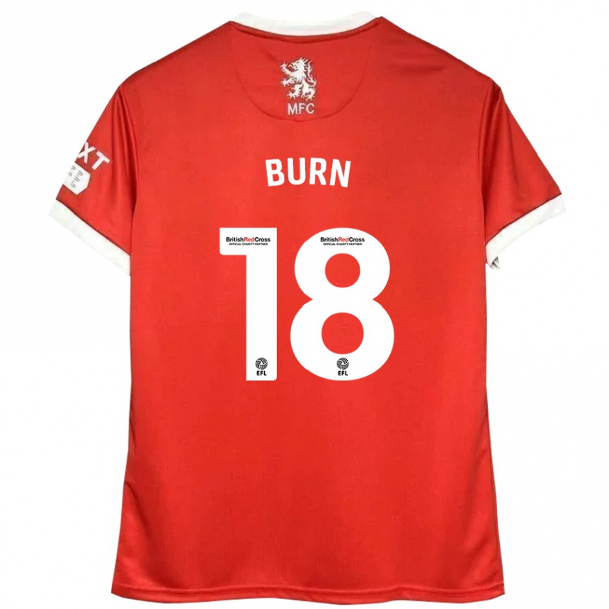 Kids Football Sarah Burn #18 Red White Home Jersey 2024/25 T-Shirt Nz