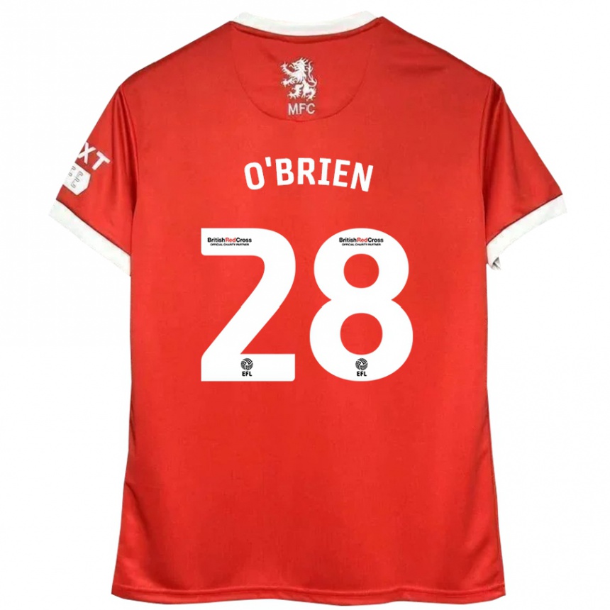 Kids Football Lewis O'brien #28 Red White Home Jersey 2024/25 T-Shirt Nz