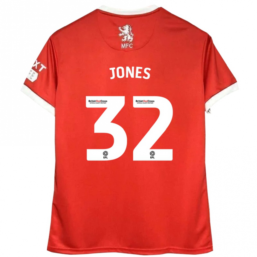 Kids Football Jamie Jones #32 Red White Home Jersey 2024/25 T-Shirt Nz