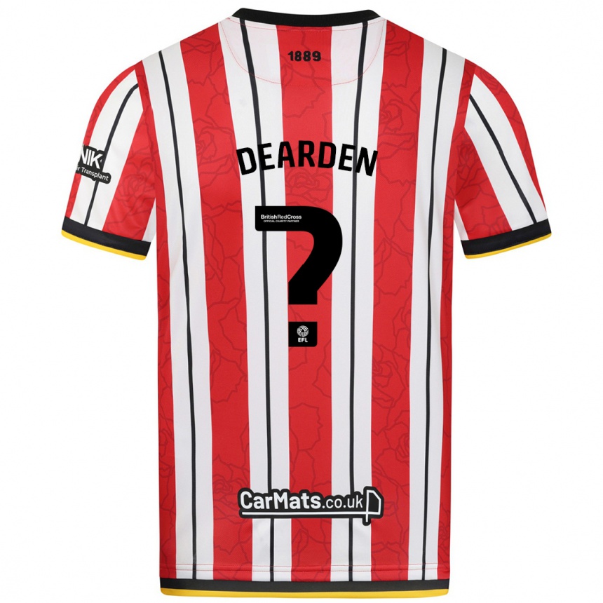 Kids Football Thomas Dearden #0 Red White Stripes Home Jersey 2024/25 T-Shirt Nz