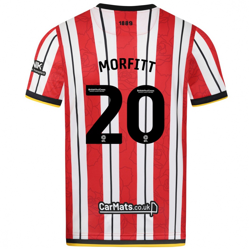 Kids Football Izzy Morfitt #20 Red White Stripes Home Jersey 2024/25 T-Shirt Nz