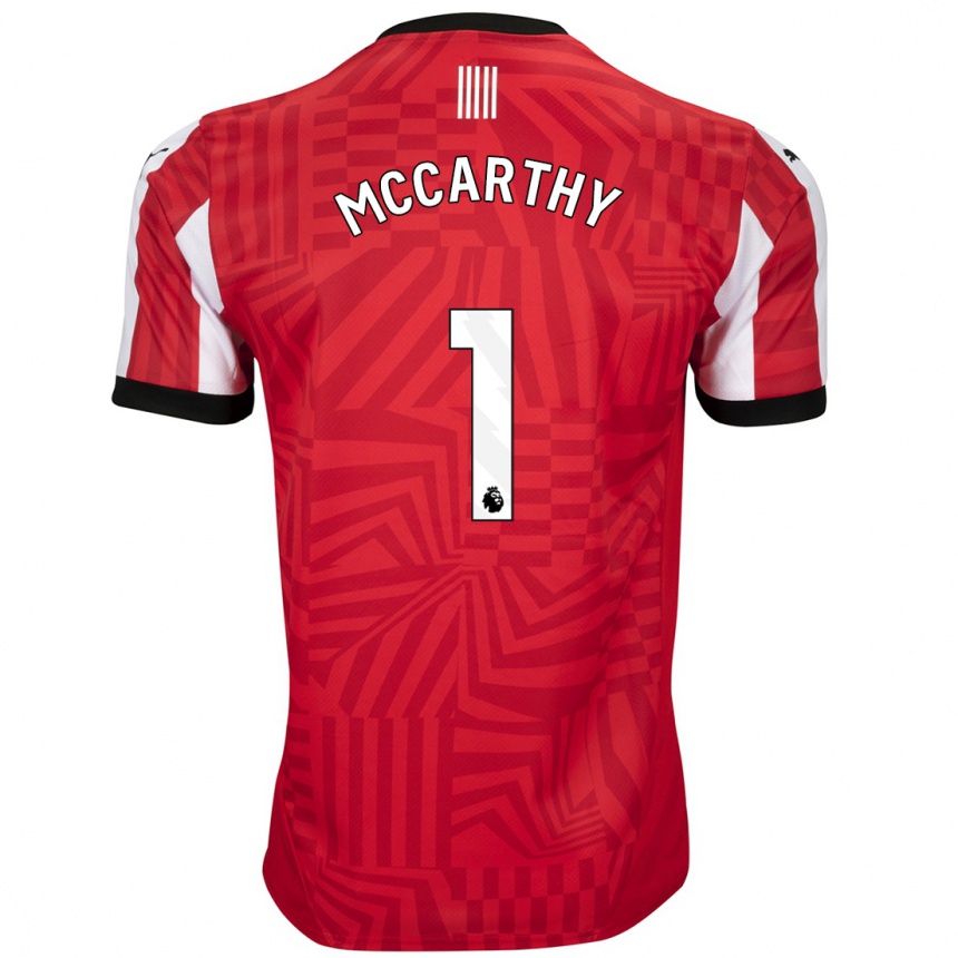 Kids Football Alex Mccarthy #1 Red White Home Jersey 2024/25 T-Shirt Nz