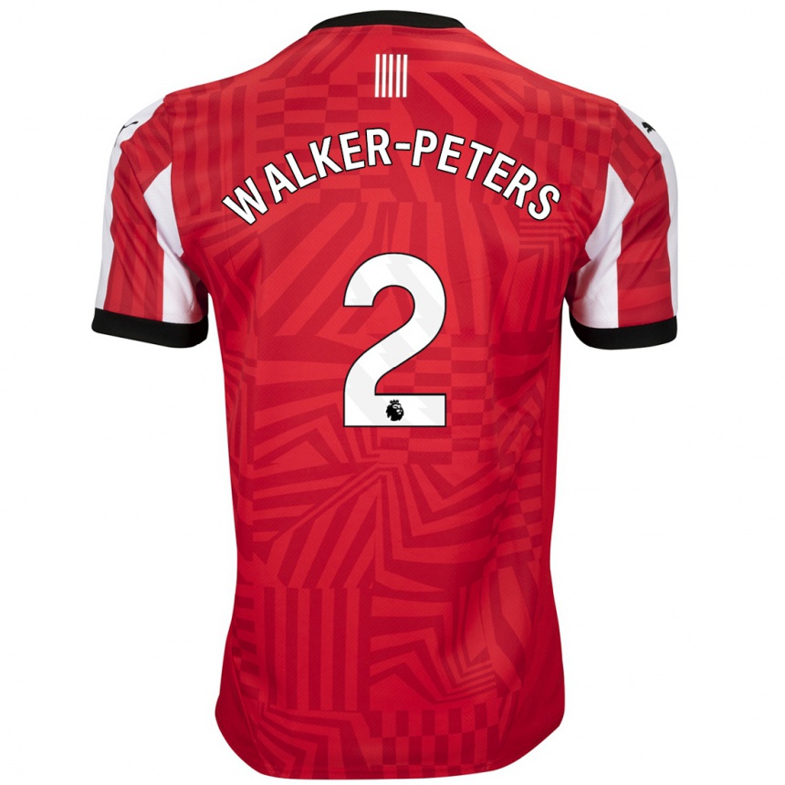 Kids Football Kyle Walker-Peters #2 Red White Home Jersey 2024/25 T-Shirt Nz