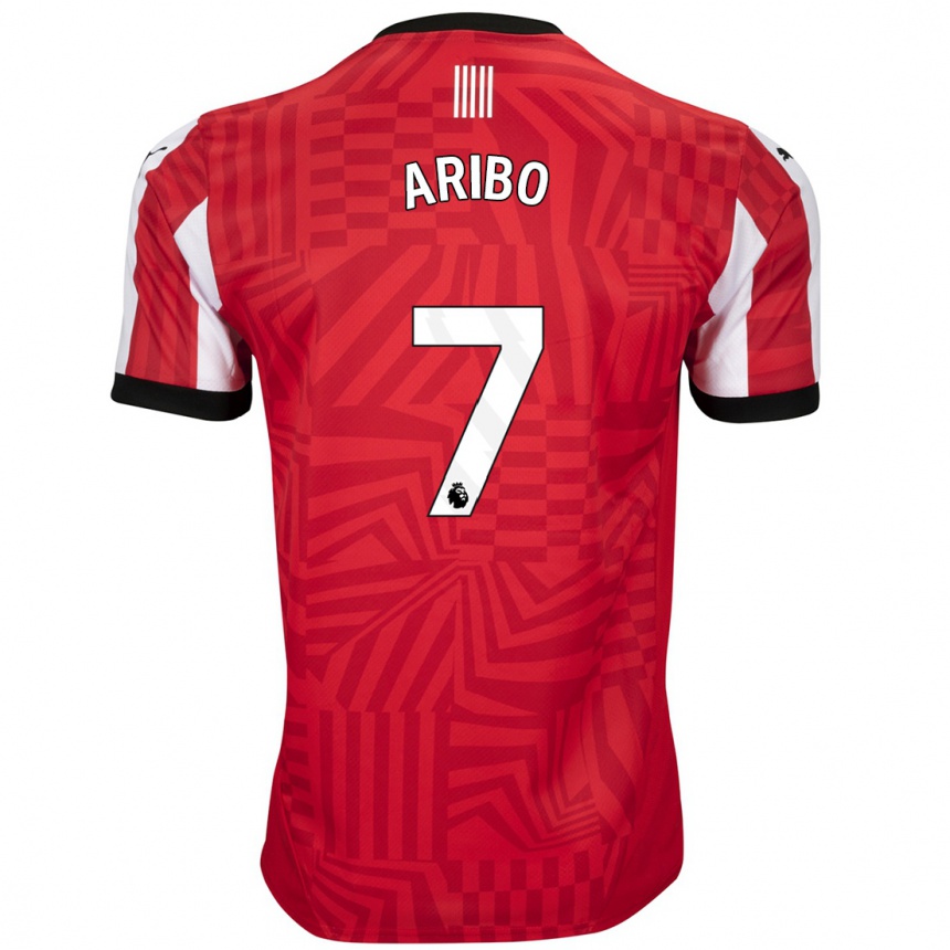 Kids Football Joe Aribo #7 Red White Home Jersey 2024/25 T-Shirt Nz