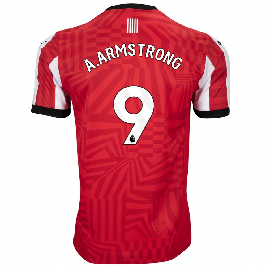 Kids Football Adam Armstrong #9 Red White Home Jersey 2024/25 T-Shirt Nz