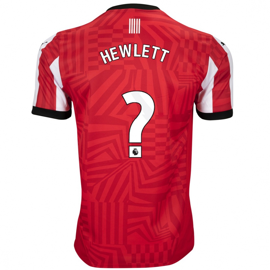 Kids Football Jem Hewlett #0 Red White Home Jersey 2024/25 T-Shirt Nz