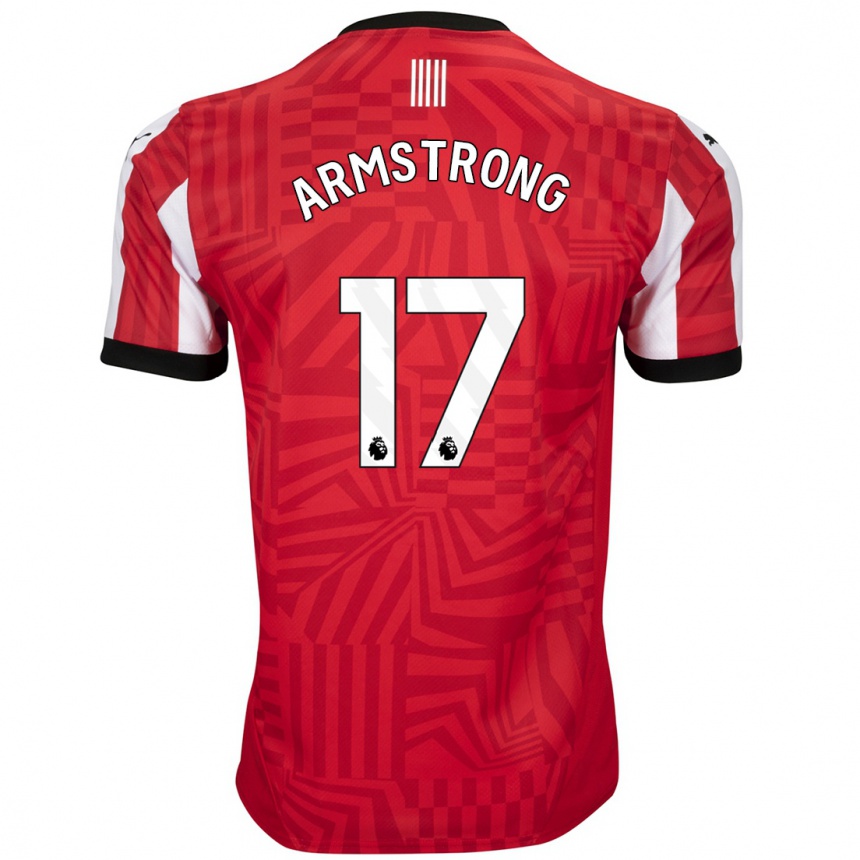 Kids Football Stuart Armstrong #17 Red White Home Jersey 2024/25 T-Shirt Nz