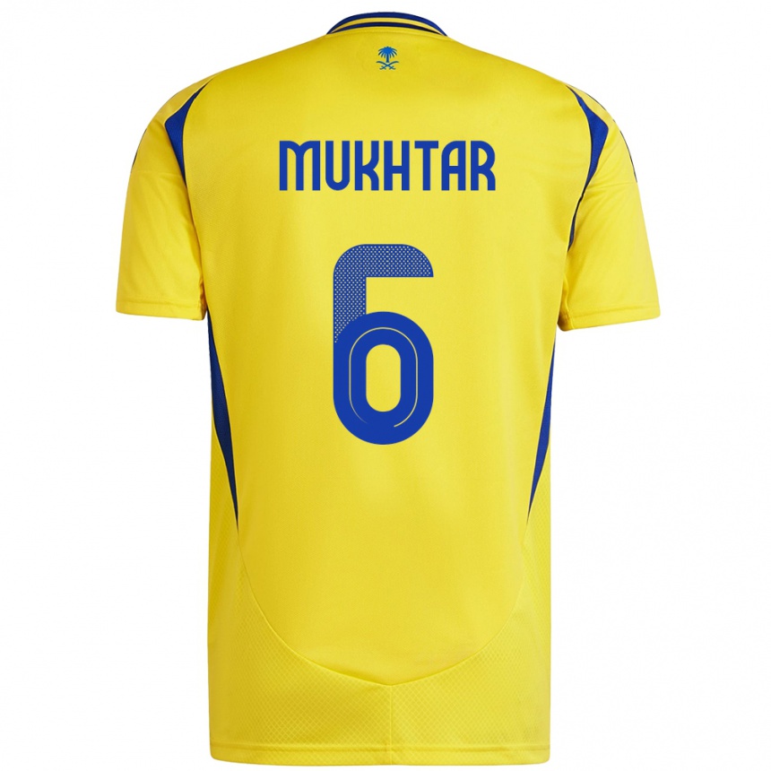 Kids Football Mukhtar Ali #6 Yellow Blue Home Jersey 2024/25 T-Shirt Nz